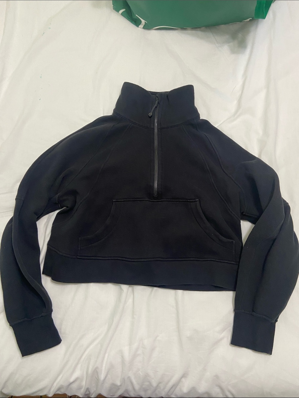 lululemon athletica Black Half-Zip Cropped Pullover